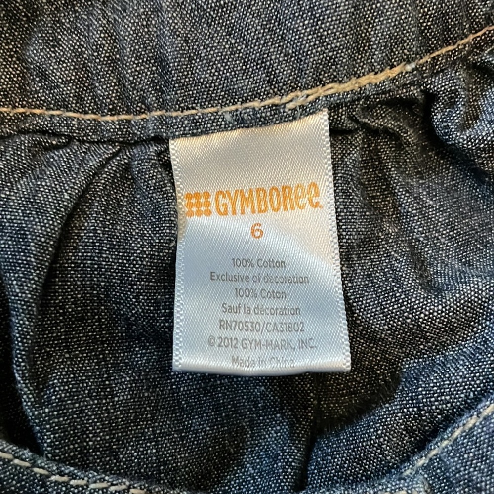 2012 Gymboree Outlet “Bright Tulip” Tulip Chambray Dress, Size 6 - Picture 5 of 5